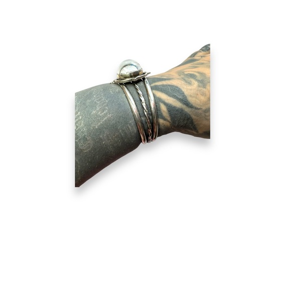 Sterling silver dice die cuff bracelet by RISH handmade artisan instagram large - Picture 4 of 8